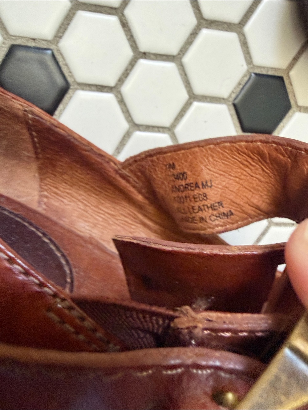 Frye Brown Leather Mary Jane Wedge Heels - Picture 4 of 6